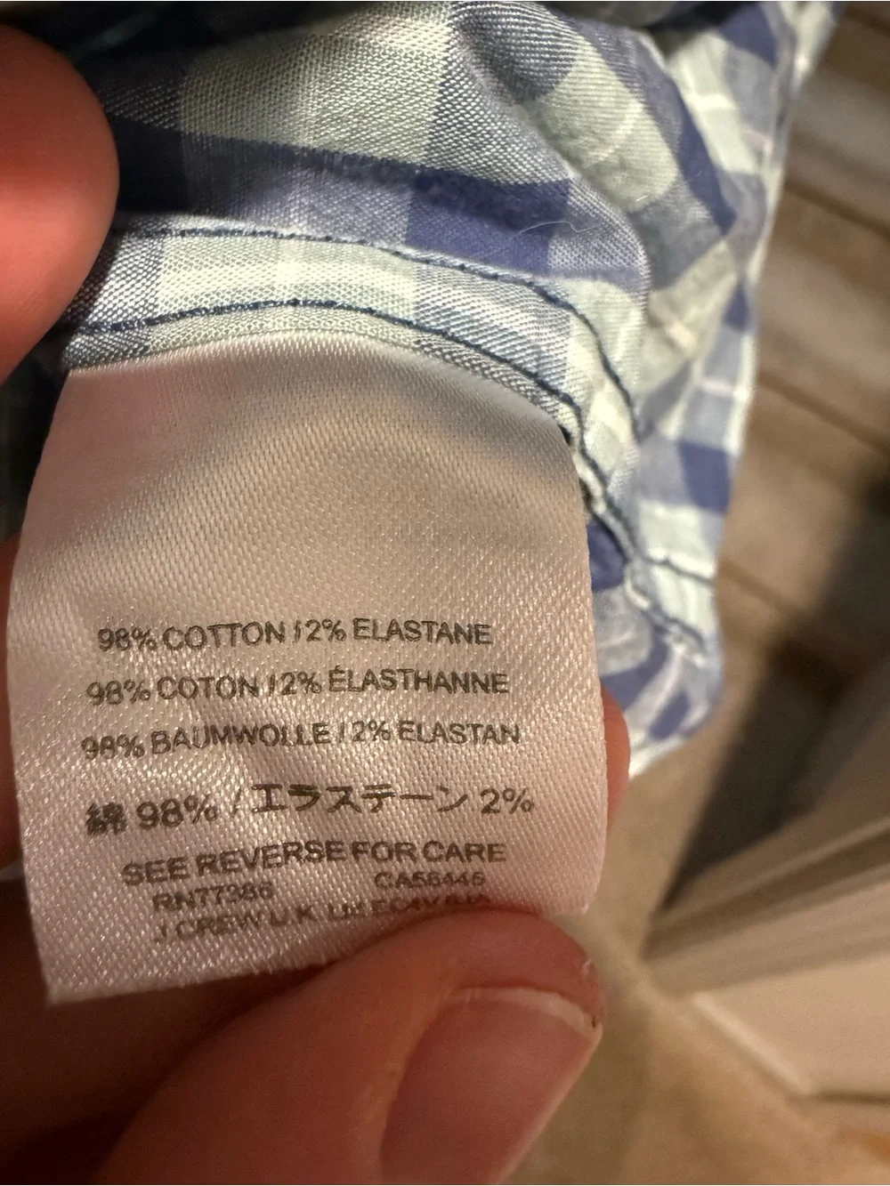 J. Crew Short-Sleeve Blue and White Plaid Button-Down Shirt